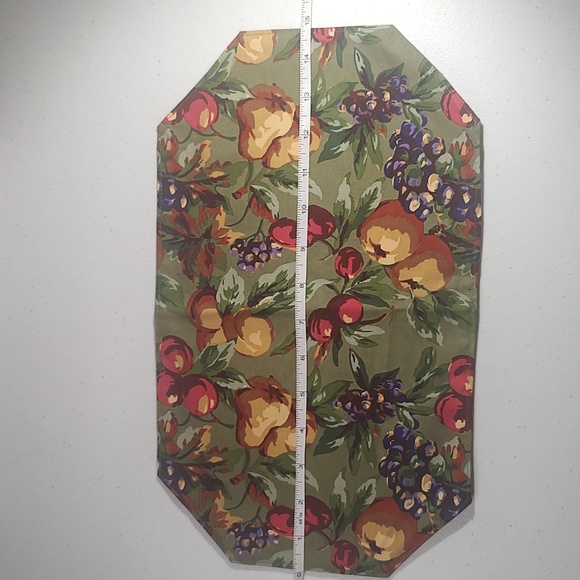 Longaberger Homestead Reversible Table Mat In Napa Orchard Print 100% Cotton - Picture 1 of 4